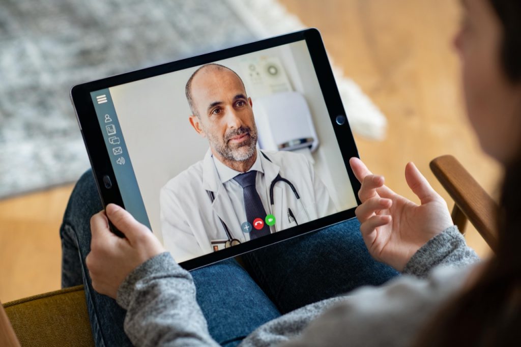 Image showing that a patient is having an online consultation with an online doctor